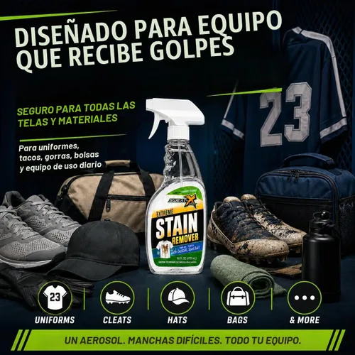 Vista 4 de SWEAT X Extreme Spray Quitamanchas para Ropa - Spray Quitamanchas Profesional para Lavandería para Telas de Alto Rendimiento y Ropa Deportiva