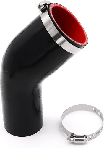 Vista 3 de Codo de 45 grados de 2 a 2.5 pulgadas, manguera de acoplador de 4 capas reforzada de silicona para turbo/intercooler/tubería de admisión, ID de 2 a