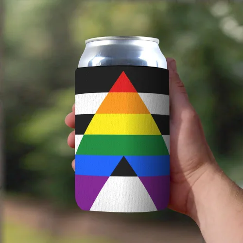 Vista 2 de 1 paquete de funda para enfriar bebidas con bandera LGBTQ+ Straight Ally Pride