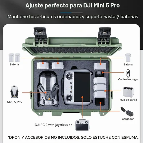 Vista 2 de Lykus Titan MM510 - Funda rígida impermeable para DJI Mini 5 Pro y RC2