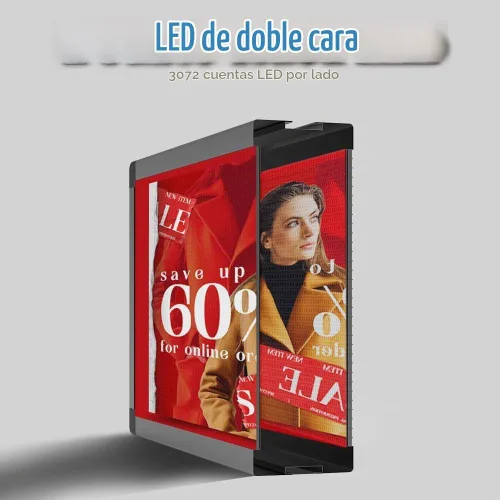 Vista 2 de P10 Señales LED programables a todo color para exteriores de 39 x 14 pulgadas con WIFI, pantalla LED de desplazamiento programable, textos e