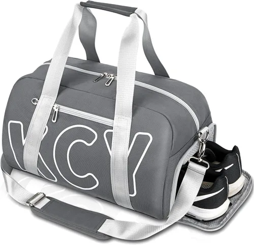Vista 5 de Bolsa de gimnasio deportiva con bolsillo para ropa húmeda y compartimento para zapatos para mujeres y hombres, pequeña bolsa deportiva para yoga