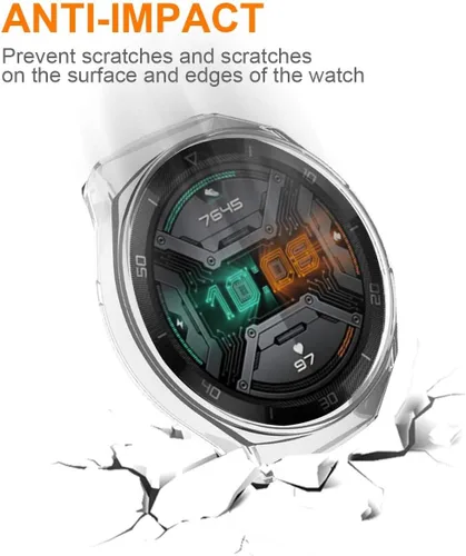 Vista 3 de 200 fundas compatibles con Huawei Watch GT 2e con correa, funda completa Blueshaw + pulseras deportivas de repuesto de silicona compatibles