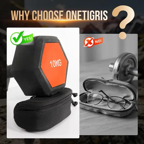 Vista 3 de OneTigris Estuche táctico para anteojos con cremallera Molle, funda para gafas de sol de 1000D de nailon con clip Negro