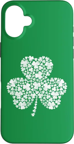 Vista 23 de Funda verde vintage con trébol relleno de trébol para iPhone 16