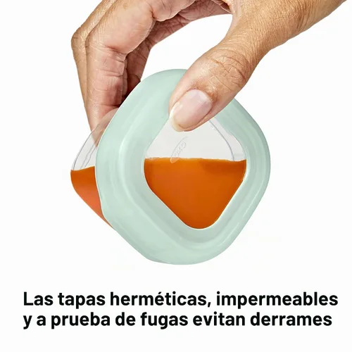 Vista 2 de OXO Tot Baby Blocks - Contenedores de almacenamiento para congelador (2 onzas), ópalo