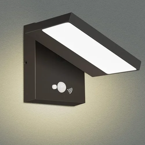 Vista 9 de Lustrlach Lámpara LED de pared con sensor de movimiento para exteriores, montaje en pared exterior con cabezal de lámpara ajustable para casa