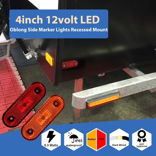 Vista 2 de Dream lighting Luces LED de marcador de remolque con reflector para vehículo automotriz, luz de separación superior de 4 pulgadas, luz de marcador 2