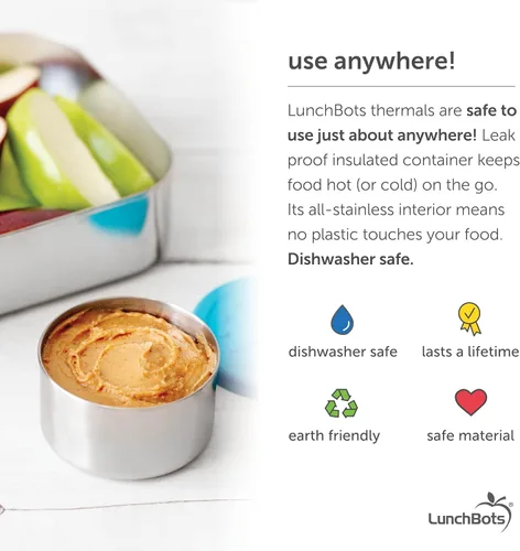 Vista 13 de LunchBots Dips - Vasos para condimentos de acero inoxidable de 1.5 onzas, paquete de 3 unidades surtidas