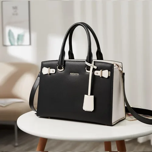 Vista 2 de BOSTANTEN Bolso de cuero para mujer, bolso de diseñador con asa superior, bolso cruzado, Bolsas colgantes de cuero para mujer