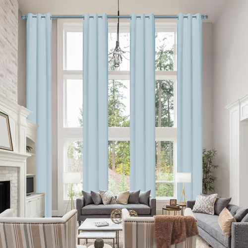 Vista 10 de Cortinas opacas extralargas con ojales, de 132 pulgadas de largo, cortinas para techos altos para sala de estar y loft (1 panel, beige, 52"x132")