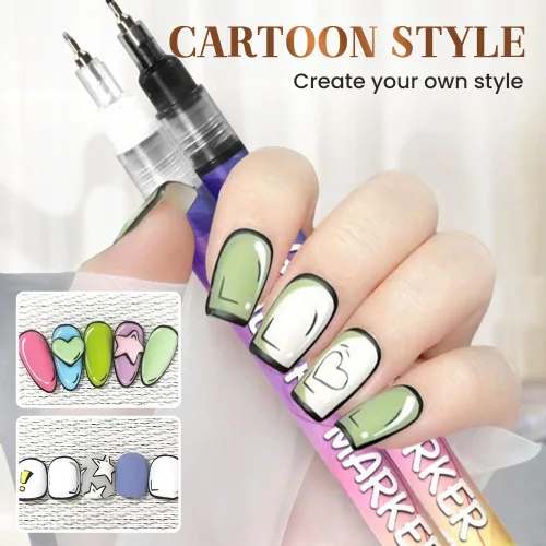 Vista 5 de Juego de 12 pinceles para arte de uñas, marcador de uñas mejorado 2026, pincel de arte de uñas de punta fina de 0.5mm, pincel de uñas de punta fina