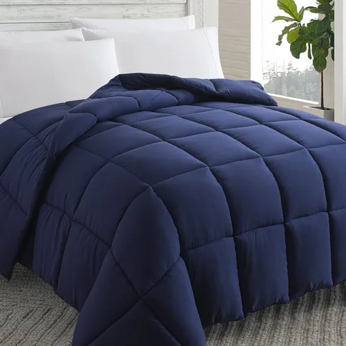 Vista 9 de Cosybay - Edredón con relleno alternativo y acolchado suave, para todas las estaciones, inserto de colcha con pestañas en las esquinas, 88x92 Verde