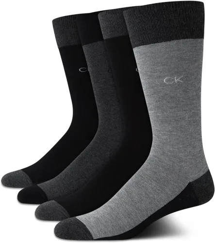Vista 15 de Calvin Klein Calcetines de vestir para hombre - Calcetines de mezcla de algodón: patrones y sólidos (paquete de 4)