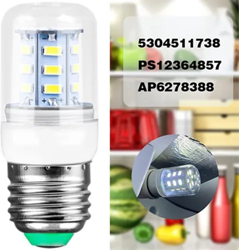 Vista 4 de Paquete de 2 bombillas LED de refrigerador 5304511738 de 3.5 W para Frigidaire Kenmore Kei D34l refrigerador, iluminación LED de repuesto KEID34L