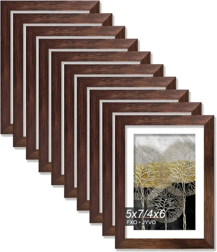 Vista 137 de Fxojyvo Marco de Fotos de 4x6, Muestra Foto de 3.5x5 con Paspartú o 4 x 6 Sin Paspartú, Liviano y de Alta Transparencia Marco de 4 por 6 para Pared