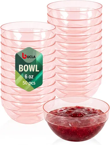 Vista 20 de bUCLA Paquete de 50 Cuencos de Plástico Negro - Cuencos Desechables de Plástico Negro de 10oz para Salsa/Servir - Ideales para Fiestas y Año Nuevo