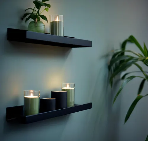 Vista 4 de Estante de pared de metal flotante hecho en Estados Unidos, repisa para fotos, acero fabricado en Estados Unidos, estante industrial resistente