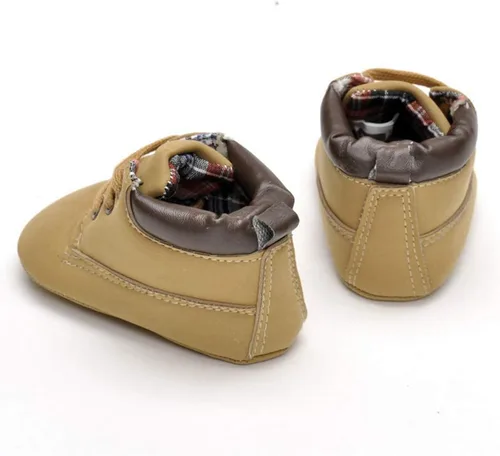 Vista 5 de Zapatos de bebé para niños de alta calidad, color marrón