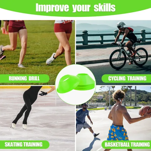 Vista 7 de 15 conos de fútbol para entrenamiento deportivo, mini conos de fútbol flexibles de agilidad deportivos, conos de entrenamiento para fútbol