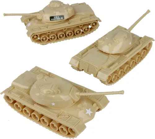Vista 15 de TimMee - Tanques de juguete para hombres de plástico del ejército - Negro WW2 3pc - Hecho en Estados Unidos