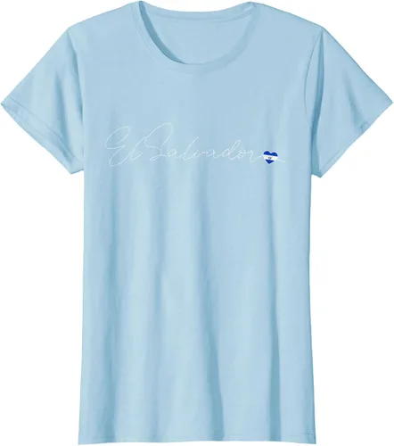 Vista 26 de Camiseta Simple Love El Salvadoreño con diseño de corazón en El Salvador
