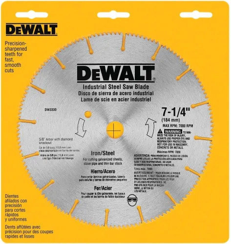 Vista 4 de DEWALT Hoja de sierra circular, 7 1/4 pulgadas, 16 dientes, corte de metales (DW3330)