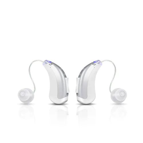 Vista 8 de Amplificador auditivo recargable, funda de recarga, conexión Bluetooth con cualquier dispositivo, procesamiento de sonido digital multicanal, sin