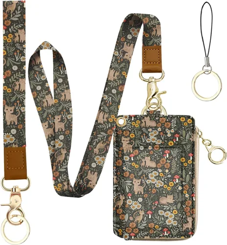 Vista 21 de bolimoss Soporte para credencial de sol y luna y cartera con cordón, cordones removibles para maestras, cartera para mujeres con correa para la Sol