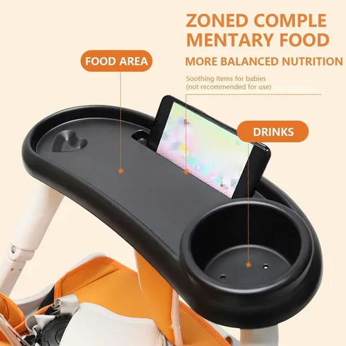 Vista 5 de Bandeja de aperitivos para cochecito Mockingbird/Baby Jogger City Mini GT2, con portavasos y soporte para teléfono
