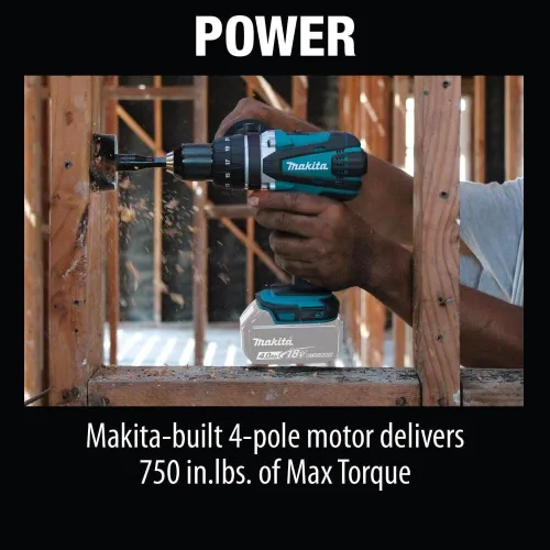 Vista 6 de Makita XFD03Z 18V LXT taladro inalámbrico con batería de iones de litio 1/2