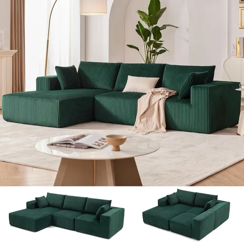 Vista 26 de Sofá seccional modular de 108", sofá seccional Cloud con asiento profundo, sofá modular moderno en forma de L con chaise, sofás tapizados sin Beige