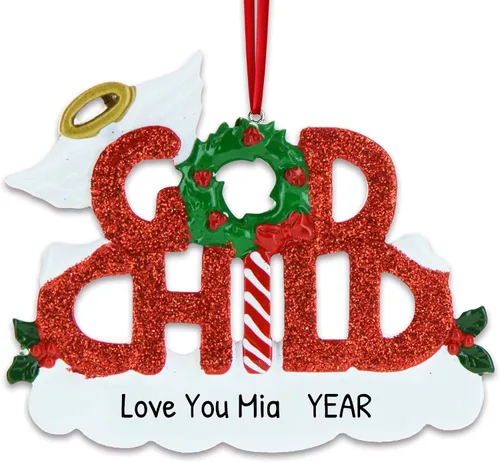 Vista 10 de Adorno de Navidad familiar personalizado – Adornos personalizados para tía, adorno de la mejor tía de la historia, adornos de regalo personalizados