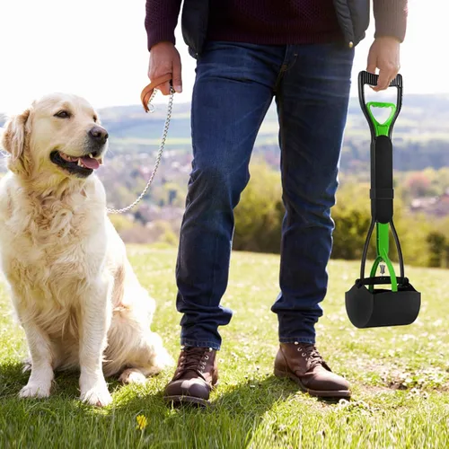 Vista 7 de UPSKY Recogedor de excrementos de 23.6 pulgadas para perros grandes y pequeños, pala plegable para excrementos de perro, resorte resistente