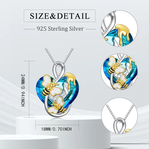 Vista 2 de Collar de plata de ley para hermanas, joyas de cumpleaños para hermanas y amigas