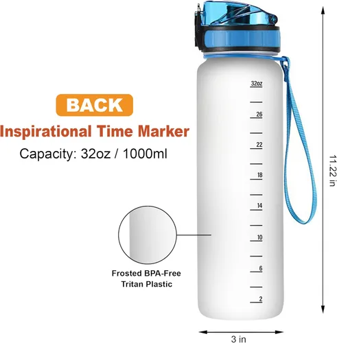 Vista 4 de Hyturtle Botella de agua motivacional personalizada de fútbol de 32 onzas, botella de agua con nombre personalizado para mamá, regalos para mujeres