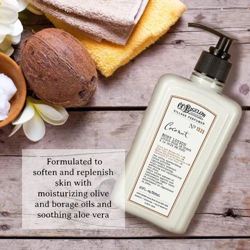 Vista 9 de C.O. Bigelow Coconut Apothecary Duo - Juego de regalo para el cuidado de la piel, gel de baño y loción corporal, jabón líquido y loción hidratante