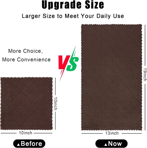 Vista 4 de Homaxy - Paquete de 12 trapos de cocina (13 x 19 pulgadas, marrón), de terciopelo coral supersuaves y absorbentes para lavar platos, paño