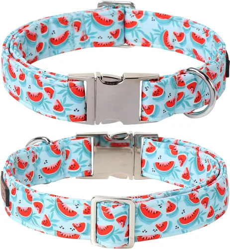 Vista 32 de Lionet Paws Collar de perro de Halloween con corbatín, bonito collar de algodón ajustable con hebilla de metal para perros pequeños, medianos y A
