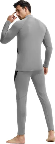 Vista 45 de Conjunto de ropa interior térmica para hombre, ropa interior larga 1#verde militar