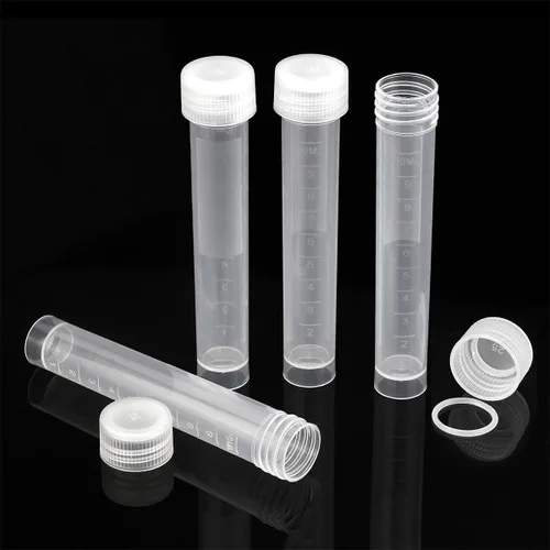 Vista 7 de 100 piezas viales pequeños de plástico de 2ml con tapas de rosca, tubos de muestra, criotubos, material PP, libre de DNasa, RNasa, ADN humano