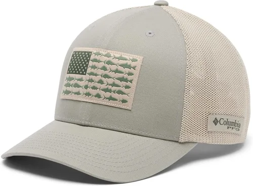 Vista 348 de Columbia Gorra de bola de malla Bandera antigua de malva/blanco/pescado