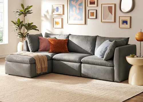 Vista 41 de mopio Sofá Seccional Modular de Gran Tamaño con Fundas Completamente Extraíbles y Almacenamiento, Convertible en Forma de U, en Forma de L
