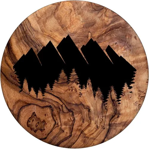 Vista 3 de Mountain Range Forest Burned Woodgrain Wood-Burn - PopSockets Grip and Stand for Phones and Tablets