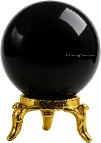 Vista 74 de Amazing Gemstone Bola de cristal de Amazonita con soporte, bolas de meditación de esfera de cristal de 2 pulgadas para brujería y bolas decorativas