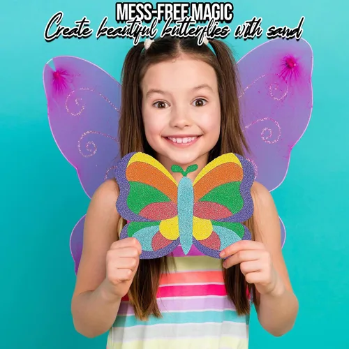 Vista 5 de Mosaic Butterfly Sand Art Pictures - Set of 12 - Crafts for Kids and Fun Home Activities (Pack of 2)