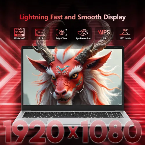 Vista 4 de Computadora portátil AMD Ryzen 5 7430U para juegos, computadora portátil de 15.6 pulgadas con 32 GB de RAM 1 TB SSD, AMD Radeon Lap top, portátiles