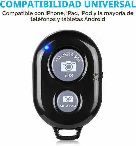 Vista 2 de Paquete de 2 unidades de control remoto inalámbrico para cámaras - Control remoto inalámbrico para teléfonos iPhone y Android, iPad, iPod, tableta