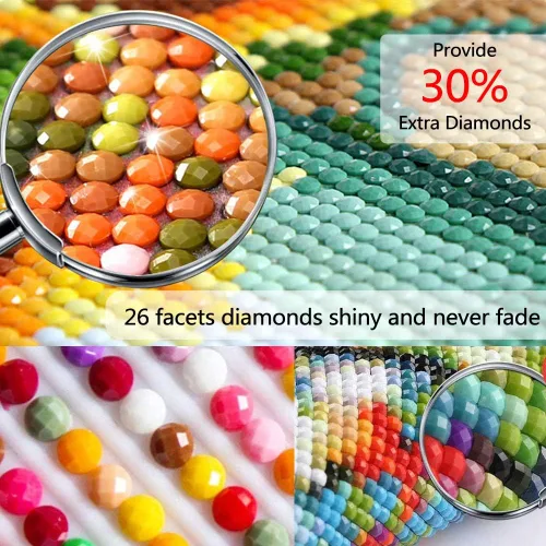 Vista 5 de Kits de pintura de diamante 5D DIY para adultos con bordado de delfín, perforación completa redonda de gran tamaño (31.5x11.8 pulgadas) Arte