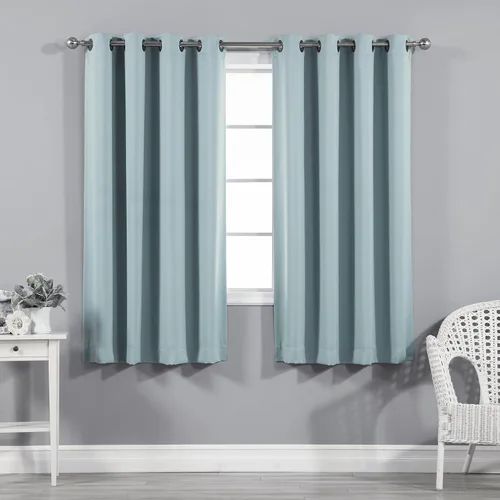 Vista 9 de Best Home Fashion Cortinas opacas aisladas térmicamente - Parte superior del ojal de bronce antiguo - 52" de ancho x 84" Largo - (Juego de 2 Paneles)